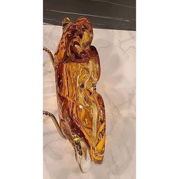 MURANO Bullicante Controlled Bubble Bowl, Amber Hand Blown Glass Décor 8"x6" EUC - Picture 14 of 15